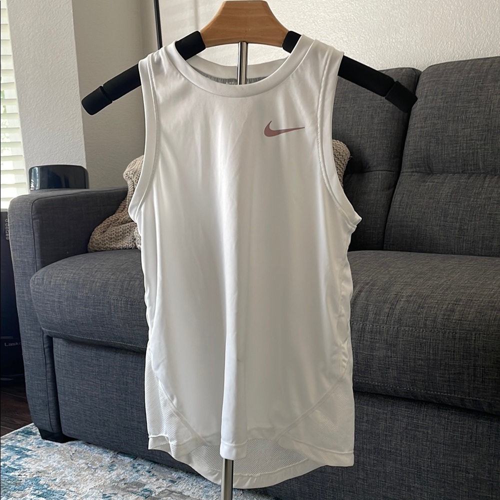 Nike White Tank Top with Subtle Logo